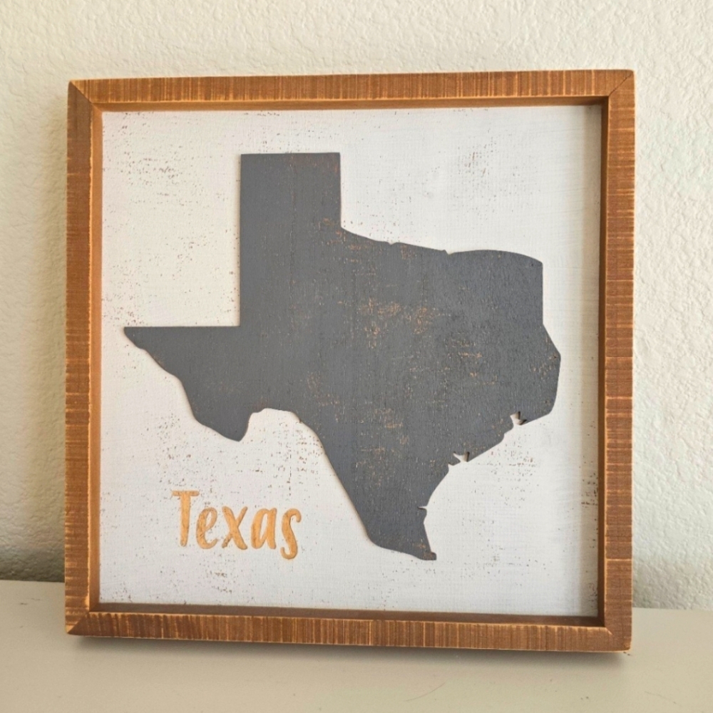 Texas Painted Wooden state art